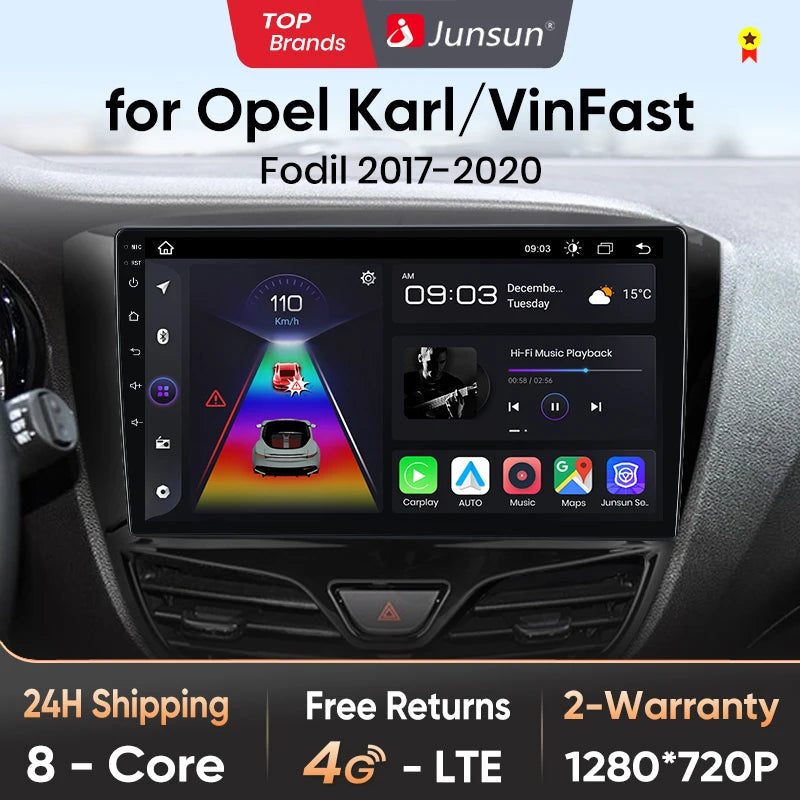 Junsun Wireless CarPlay Android Auto Radio For Opel Karl 2017 2018 2019 2020 Car Intelligent Systems RDS BT WiFi 2 din