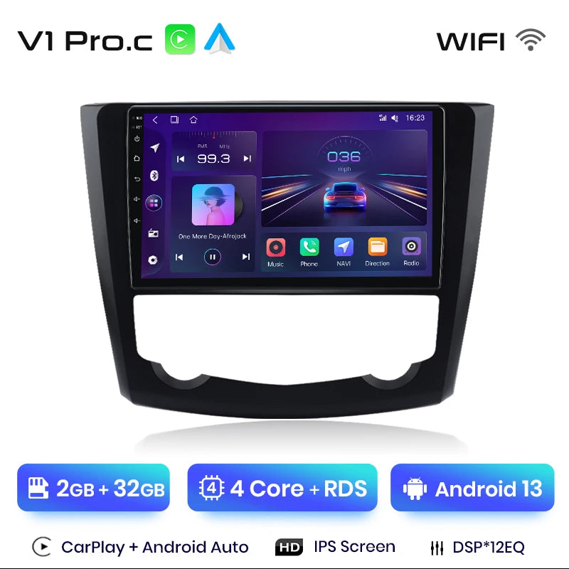 Junsun V1 Plus Car Radio For Renault Kadjar 2015 - 2019 wireless CarPlay Android Auto car intelligent systems No 2 din 2din DVD