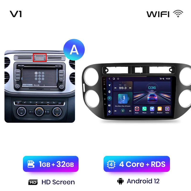 Junsun V1pro AI Voice 2 din Android Auto Radio For VW Volkswagen Tiguan 1 NF 2006-2016 Carplay Car Multimedia GPS 2din autoradio