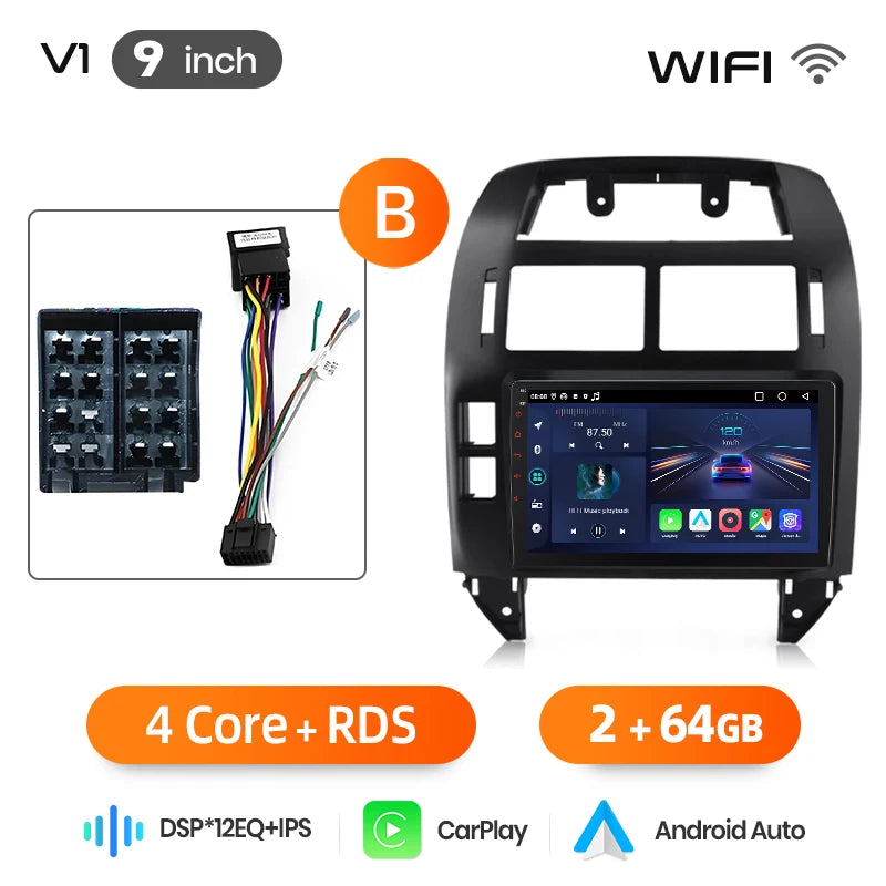 Junsun Wireless CarPlay Car Radio For Volkswagen Polo Mk4 IV 2001-2009 Android Multimedia - Junsun Official Store
