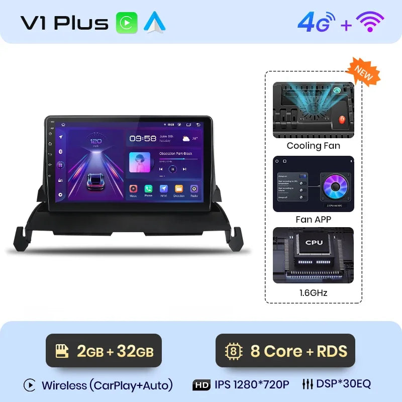 Junsun Wireless CarPlay Android Auto Radio For Dodge Journey 2009 2010 2011 2012 Car Intelligent Systems RDS BT WiFi 2 din