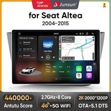 Junsun V3 Plus 2K Android 13 CarPlay inalámbrico Android Auto Sistemas inteligentes para Seat Altea 2004-2015 7870 Autoradio 