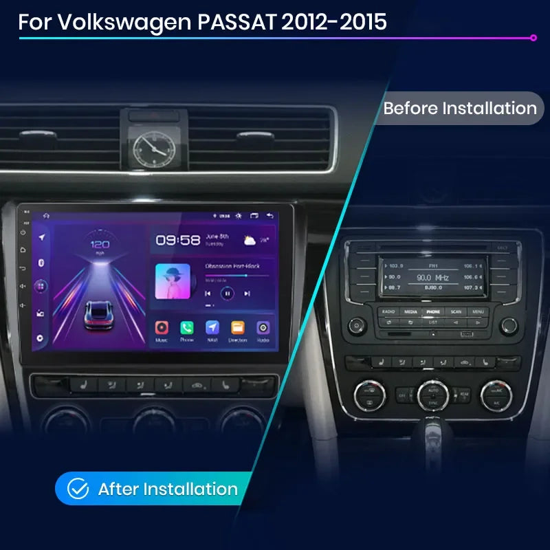 Junsun Wireless CarPlay Android Auto Radio For VOLKSWAGEN PASSAT 2012 2013 2014 2015 Car Intelligent Systems RDS BT WiFi 2 din - Junsun Official Store