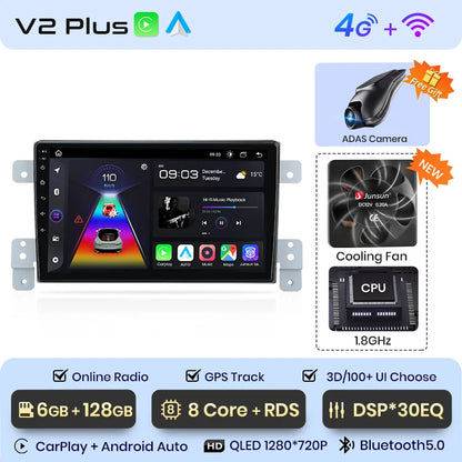 Junsun Car Radio For Suzuki Grand Vitara 3 2005 - 2015 wireless CarPlay Android Auto car intelligent systems No 2 din 2din DVD