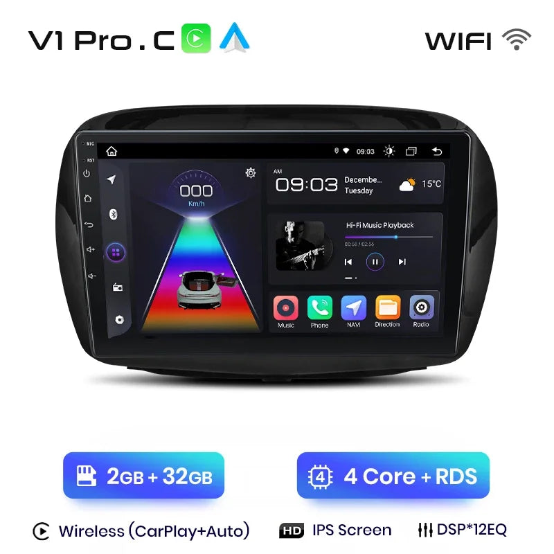 Junsun Wireless CarPlay Android Auto Radio For Honda Edix FRV 2004 2005 2006 2007-2009 Car Intelligent Systems RDS BT WiFi 2 din
