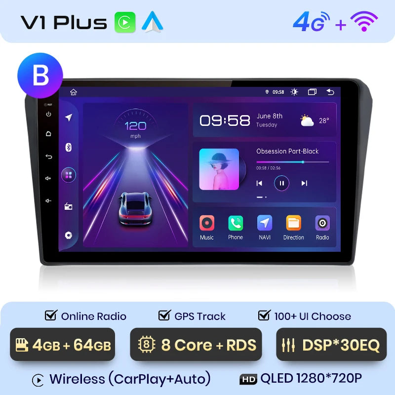 Junsun V1pro AI Voice 2 din Android Auto Radio For Toyota Avensis T25 2002 - 2008  Carplay Car Multimedia GPS 2din autoradio