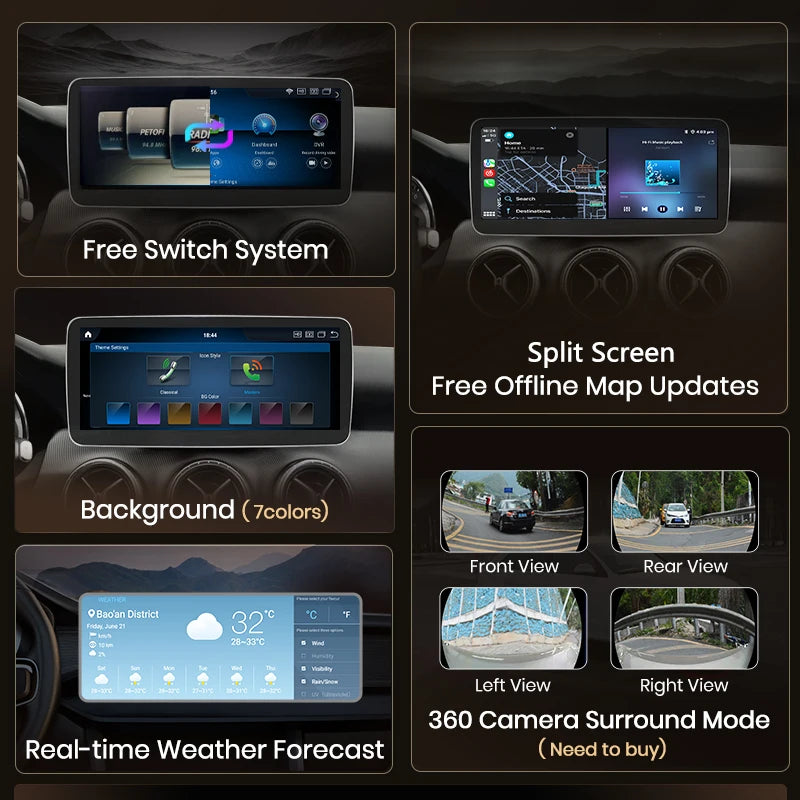 Junsun Car Radio Multimedia For Mercedes Benz A Class W176 GLA CLA X156 C117 NTG 4.5 5.0 Wireless CarPlay Android Auto 4G WiFi