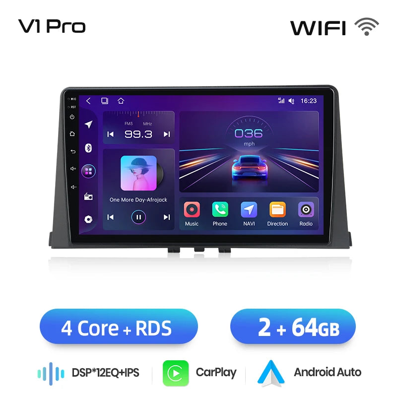 Junsun Wireless CarPlay Car Radio For Citroen Berlingo 2019 Peugeot Partner Rifter 2020 Opel Combo Android Multimedia