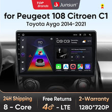 Junsun V1 Plus Car Radio For Peugeot 108 Citroen C1 Toyota Aygo 2014 - 2021 wireless CarPlay Android Auto No 2 din 2din DVD