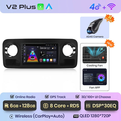 Junsun V1pro AI Voice 2 DIN Android Auto Radio para Mercedes-Benz Sprinter 2018-2022 Carplay Car Multimedia GPS 2 DIN Autoradio 