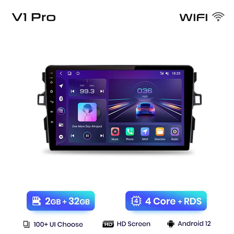 Junsun V1pro AI Voice Android Auto Radio For Toyota Auris E150 2006 -2012 Carplay Car Multimedia GPS 2din autoradio