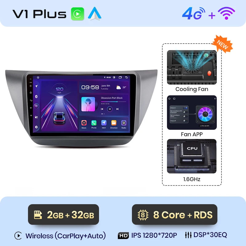 Junsun V1pro AI Voice 2 din Android Auto Radio For Mitsubishi Lancer 9 CS 2000-2010 Carplay 4G Car Multimedia GPS 2din autoradio