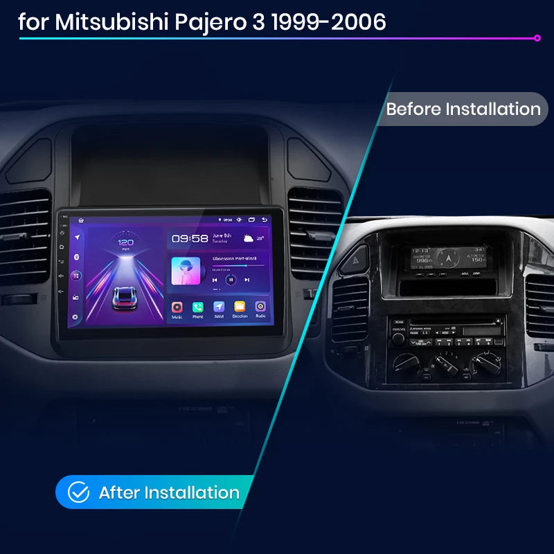 Junsun AI voice 4G LTE wireless CarPlay Android Auto Radio For Mitsubishi Pajero V60 V68 V73 1999-2006 Car Intelligent Systems Multimedia player Stereo RDS BT 2 din autoradio GPS Navi screen