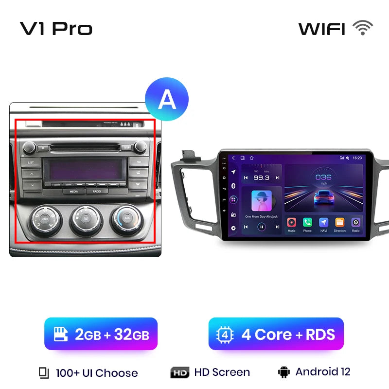 Junsun V1pro AI Voice 2 din Android Auto Radio for Toyota RAV4 RAV 4 2012 - 2018 Carplay 4G Car Multimedia GPS 2din autoradio - Junsun Official Store