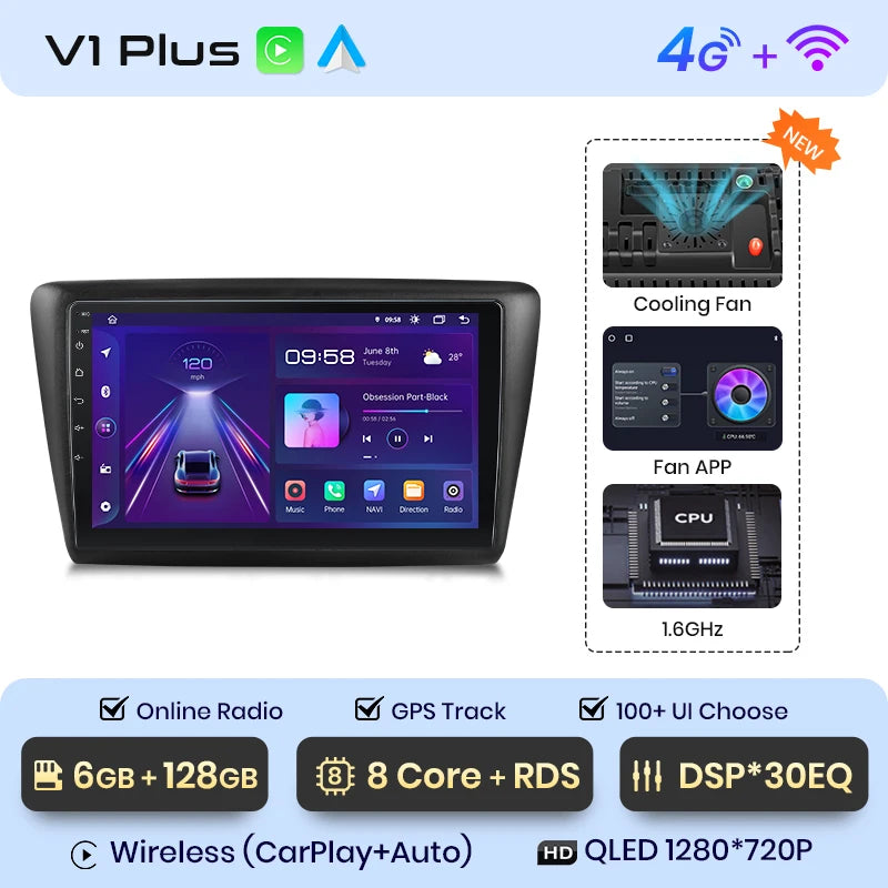 Junsun Wireless Android Auto Radio For Skoda Rapid 2013 -2019 4G Car Multimedia GPS 2din autoradio Junsun Official Store