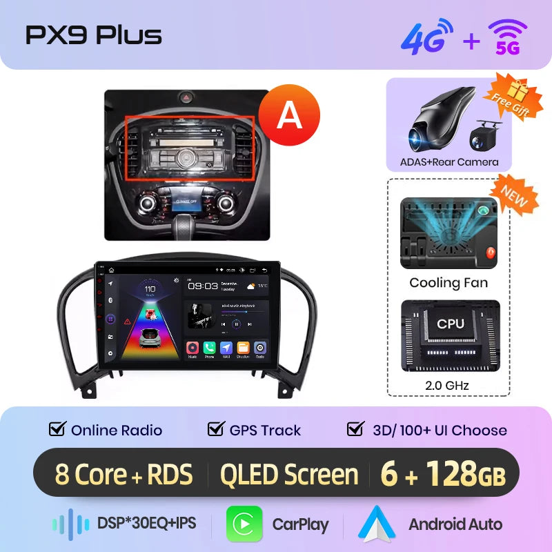 AWESAFE PX9 Car Radio Autoradio for Nissan Juke YF15 2010-2014 Wireless Carplay Screen Android Auto Stereo GPS Navi FM RDS BT - Junsun Official Store