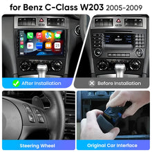Junsun eSIM Android 14 Wireless CarPlay For Benz C-Class W203 2005 2006 2007 2008 2009 GPS 4G Multimedia Stereo accessories