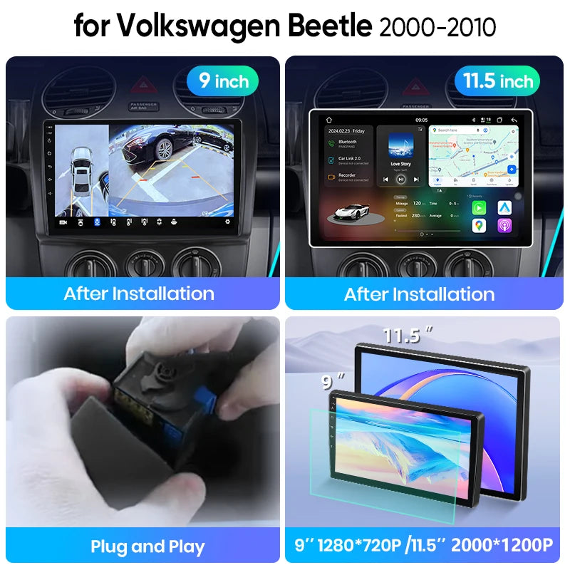 Junsun Wireless CarPlay Car Radio For VW Volkswagen bean 2000-2010 Android Multimedia - Junsun Official Store