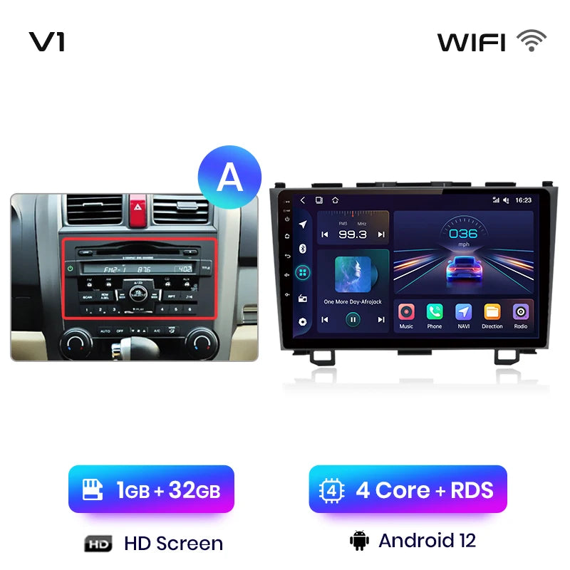 Junsun V1 Drahtloses CarPlay Android Auto Autoradio für Honda CR-V 3 RE CRV 2007-2011 GPS Auto Intelligente Systeme Smart Autoradio 