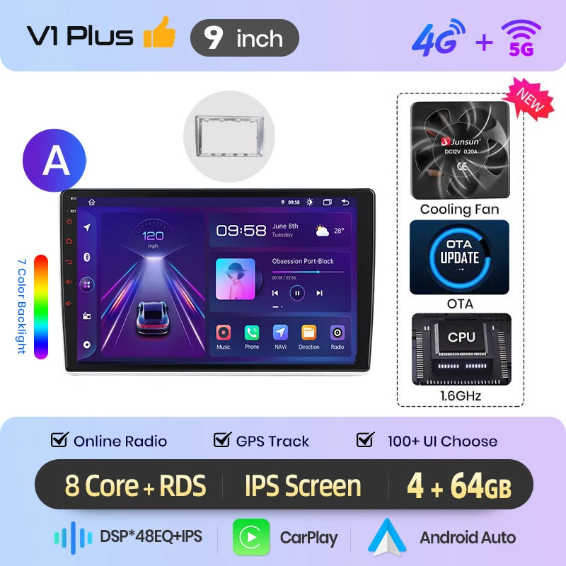 Junsun Wireless CarPlay Car Radio For VW Passat B5 B6 2004-2010 Android Multimedia