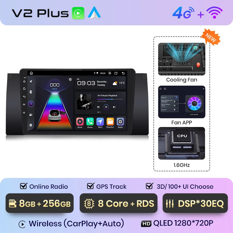 Junsun V1 Plus AI Voice Android Auto Radio For BMW E53 Carplay 4G Car Multimedia GPS 2din autoradio