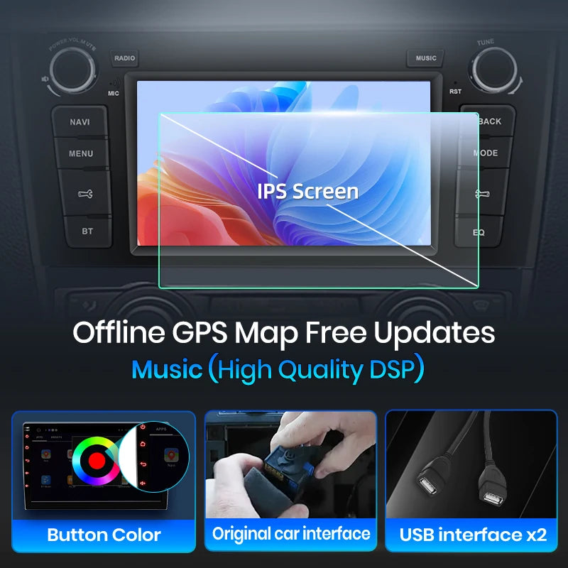Junsun Wireless CarPlay Car Radio For BMW 1 Series E81 E82 E87 E88 2004 2005-2012  Android Multimedia
