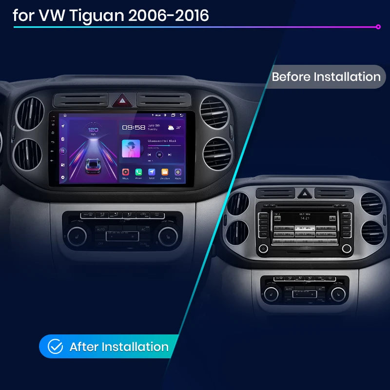 Junsun V1pro AI Voice 2 din Android Auto Radio For VW Volkswagen Tiguan 1 NF 2006-2016 Carplay Car Multimedia GPS 2din autoradio