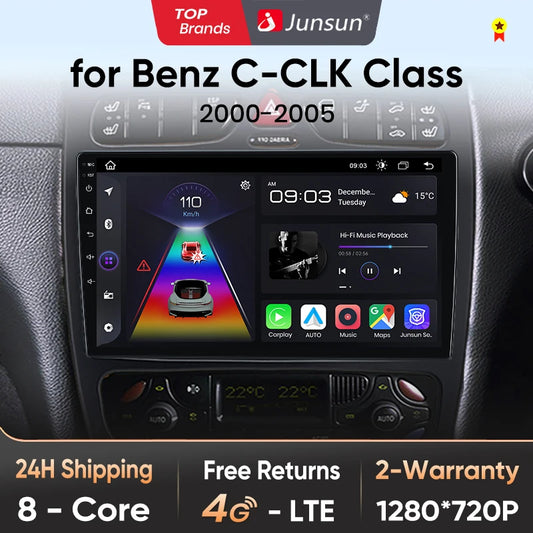 Junsun CarPlay Android Auto Autoradio für Mercedes Benz C-Klasse CLK-Klasse W203 W209 S203 A209 2000-2005 Intelligente Systeme Auto 