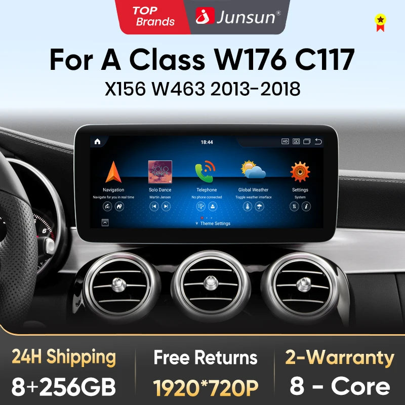 Junsun Car Radio Multimedia For Mercedes Benz A Class W176 GLA CLA X156 C117 NTG 4.5 5.0 Wireless CarPlay Android Auto 4G WiFi