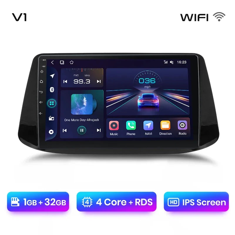 Junsun CarPlay inalámbrico Android Auto Radio para Hyundai i30 2017 2018 Sistemas inteligentes para coche RDS BT WiFi 2 DIN 