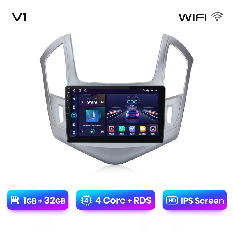 Junsun V1 AI Voice - Radio inalámbrica CarPlay Android para Chevrolet Cruze 2012-2015, 4G, GPS, 2DIN 