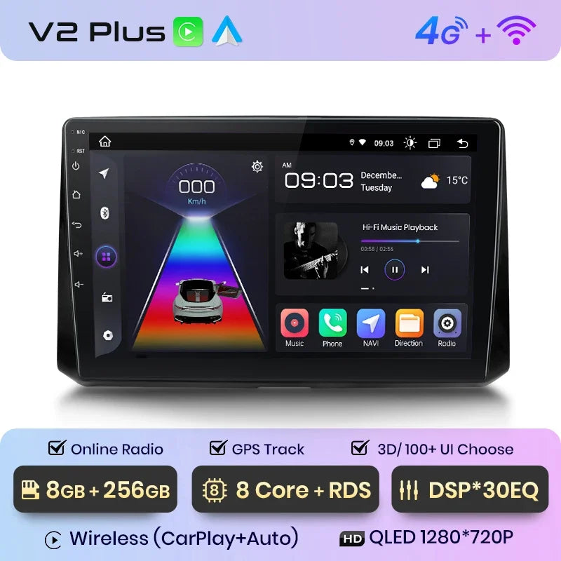 Junsun Wireless CarPlay Android Auto Radio For Toyota Corolla 2018 - 2021 Car Intelligent Systems RDS BT WiFi 2 din