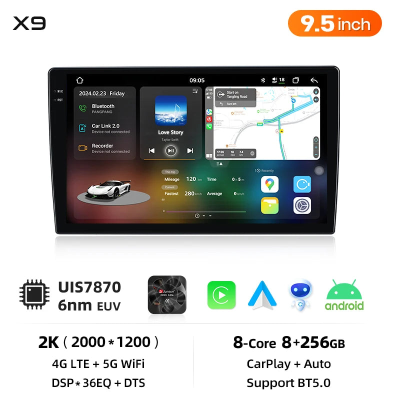 Junsun Wireless CarPlay Car Radio For Opel Corsa F 2019-2023 Android Multimedia