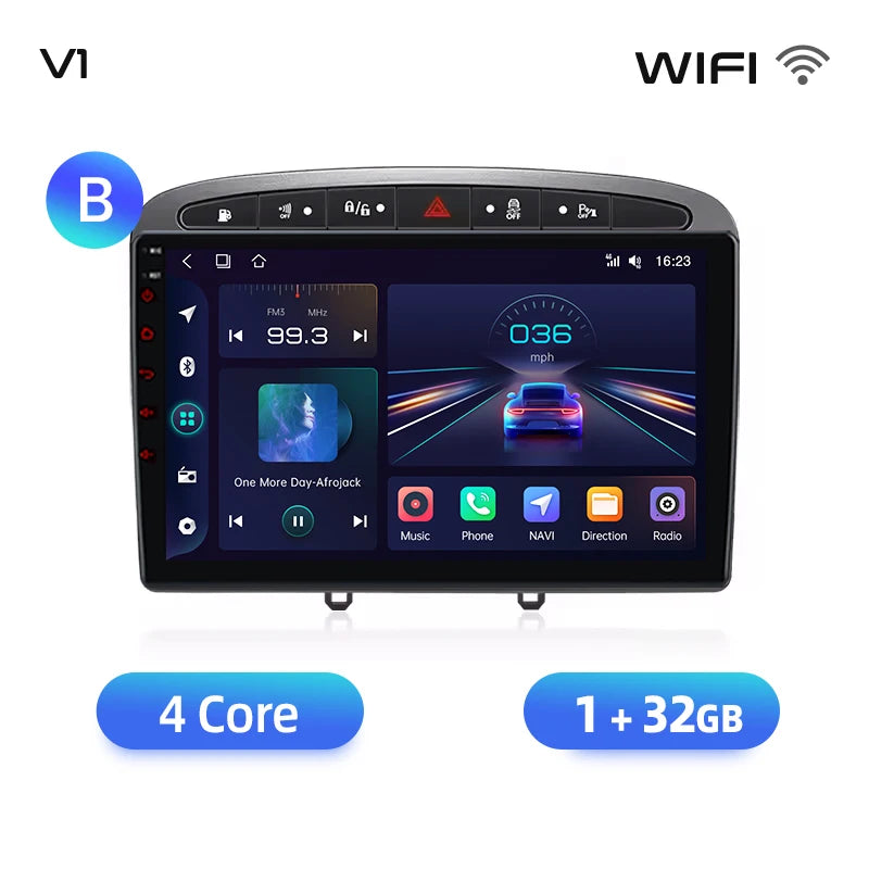 Junsun Android Wireless CarPlay Auto Car Radio For Peugeot 308 308SW 408 2012-2020 Car Intelligent Systems DSP SWC RDS GPS FM BT