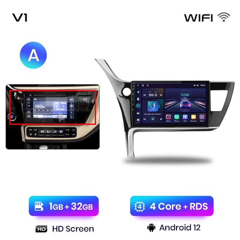 Junsun V1pro AI Voice Car Radio Android Auto Multimedia For Toyota Corolla 11 Auris E180 2017 - 2019 CarPlay GPS 2din autoradio