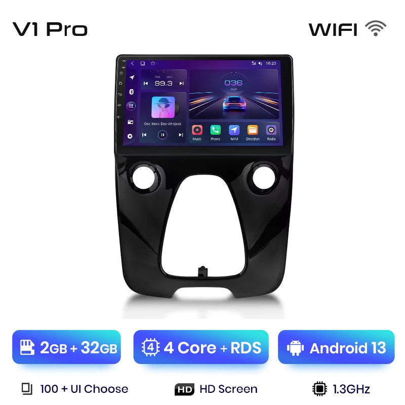 Junsun V1 Plus Car Radio For Peugeot 108 Citroen C1 Toyota Aygo 2014 - 2021 wireless CarPlay Android Auto No 2 din 2din DVD
