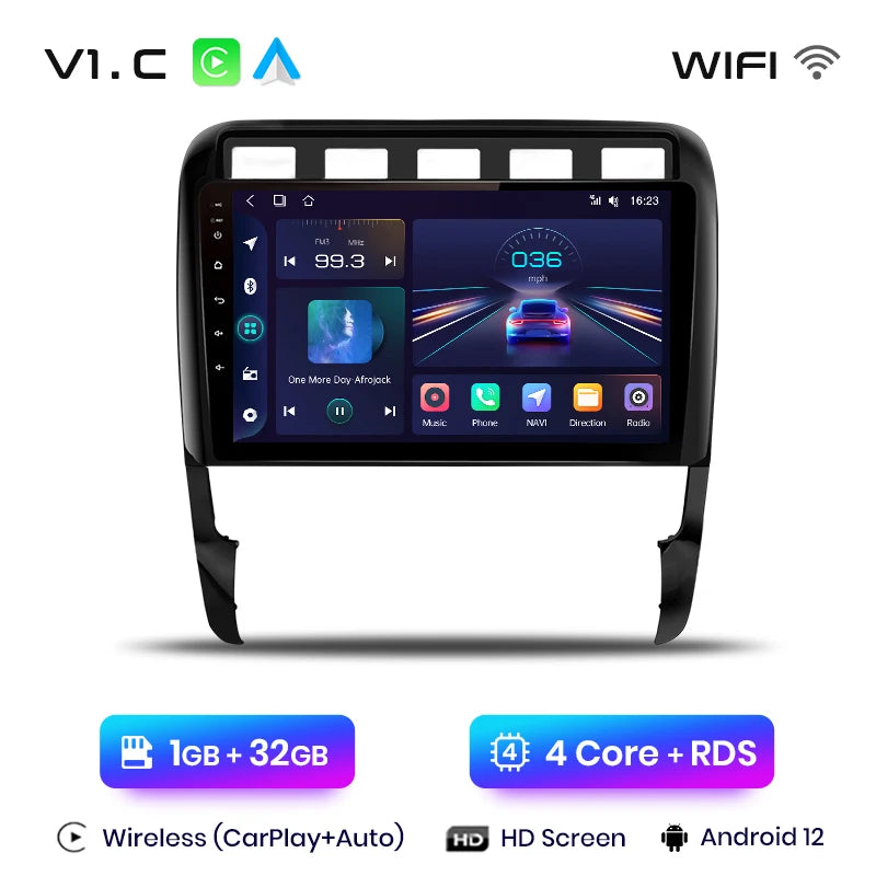 Junsun V1 AI Voice Wireless CarPlay Android Auto Radio For Porsche Cayenne 1 9PA 2002-2010 4G Car Multimedia GPS 2din autoradio