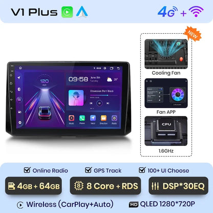 Junsun Wireless CarPlay Android Auto Radio For Toyota Corolla 2018 - 2021 Car Intelligent Systems RDS BT WiFi 2 din