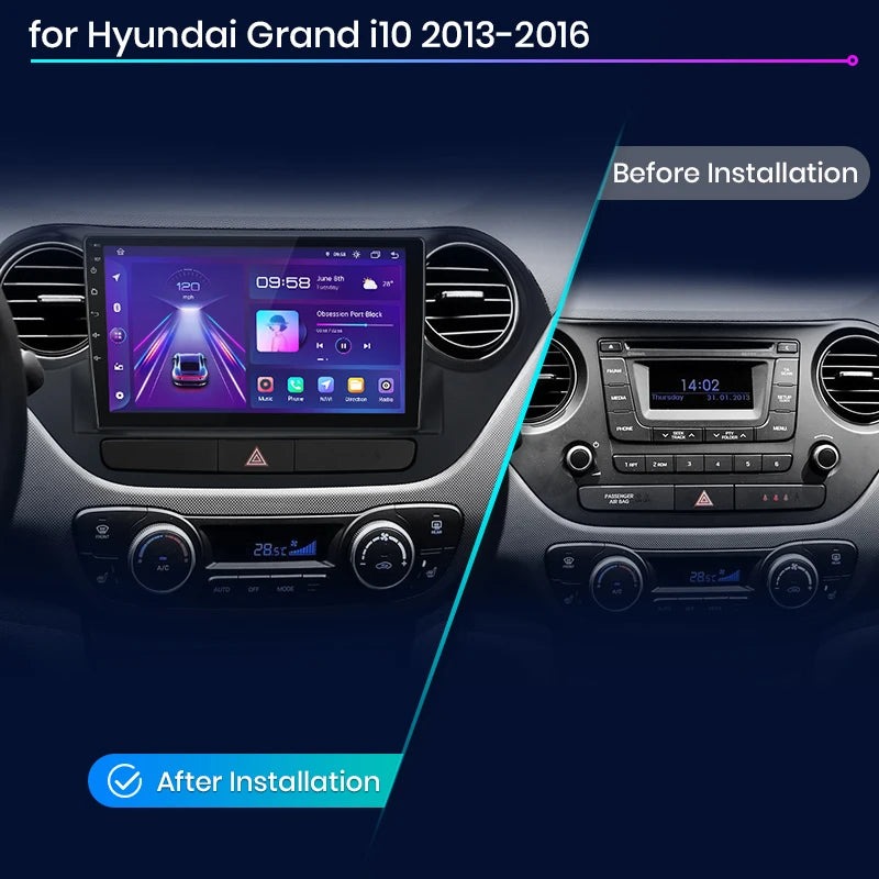 Junsun V1pro AI Voice 2 din Android Auto Radio For Hyundai Grand I10 2013-2016 Carplay 4G Car Multimedia GPS 2din autoradio - Junsun Official Store