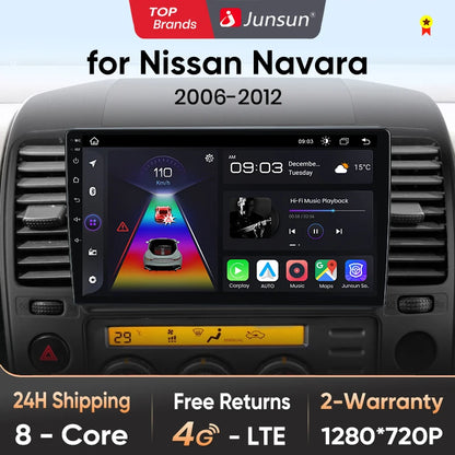 Junsun V1pro AI Stimme 2 din Android Auto Radio Für Nissan NAVARA 2006-2012 Carplay 4G Auto Multimedia GPS 2din autoradio 