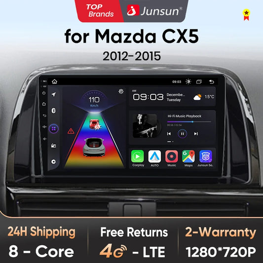 Junsun V1pro AI Voice 2 din Android Auto Radio For Mazda CX-5 2012-2015  Carplay 4G Car Multimedia GPS 2din autoradio
