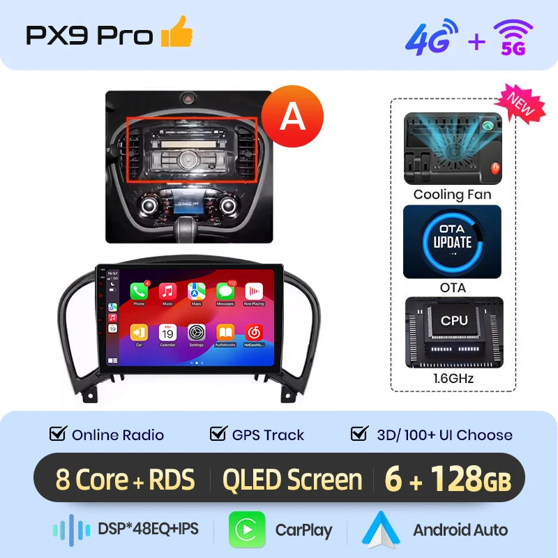 AWESAFE PX9 Car Radio Autoradio for Nissan Juke YF15 2010-2014 Wireless Carplay Screen Android Auto Stereo GPS Navi FM RDS BT - Junsun Official Store