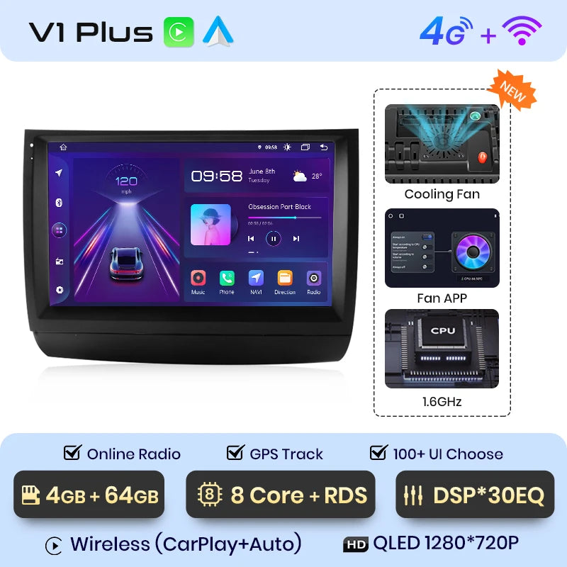 Junsun V1pro AI Voice Android Auto Radio For Toyota Prius 20 2002-2009 Carplay Car Multimedia GPS 2din autoradio
