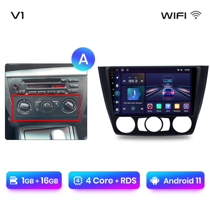 Junsun V1 AI Voice Wireless CarPlay Android Auto Radio For BMW 1-Series 1 Series E87 E81 E82 E88 2004-2011 4G Car Multimedia GPS