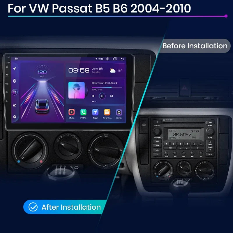 Junsun Wireless CarPlay Android Auto Car Radio Multimedia For VW Passat B5 B6 2004-2010 GPS Intelligent Systems Smart Autoradio - Junsun Official Store