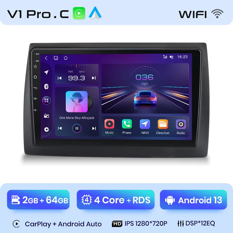 Junsun V1 Plus Car Radio For Fiat Stilo 2001 - 2010 wireless CarPlay Android Auto car intelligent systems No 2 din 2din DVD