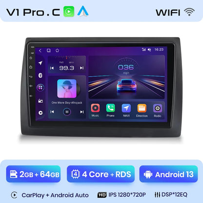 Junsun V1 Plus Car Radio For Fiat Stilo 2001 - 2010 wireless CarPlay Android Auto car intelligent systems No 2 din 2din DVD
