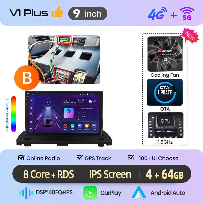 Junsun Wireless CarPlay Car Radio For Volvo XC90 2004-2014 Android Multimedia