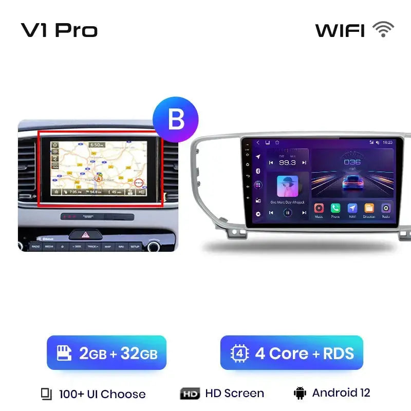 Junsun V1pro AI Voice Car Radio Android Auto Multimedia Player For Kia Sportage 4 QL 2018-2021 Carplay 4G DSP 2din GPS autoradio - Junsun Official Store