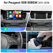Junsun eSIM Wireless CarPlay Android Auto For Peugeot 508 508SW 2011 2012 2013 2014 2015 2016 -2018 2 Din Autoradio RDS BT DSP
